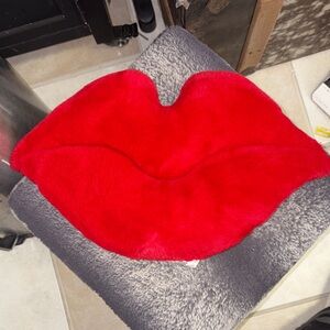 Room Essentials Red Lip-Shaped Pillow